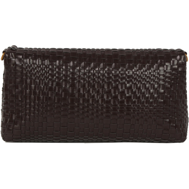 HVISK ARLENE BRAIDED RAW STRUCTURE Clutch 507 Umber Brown
