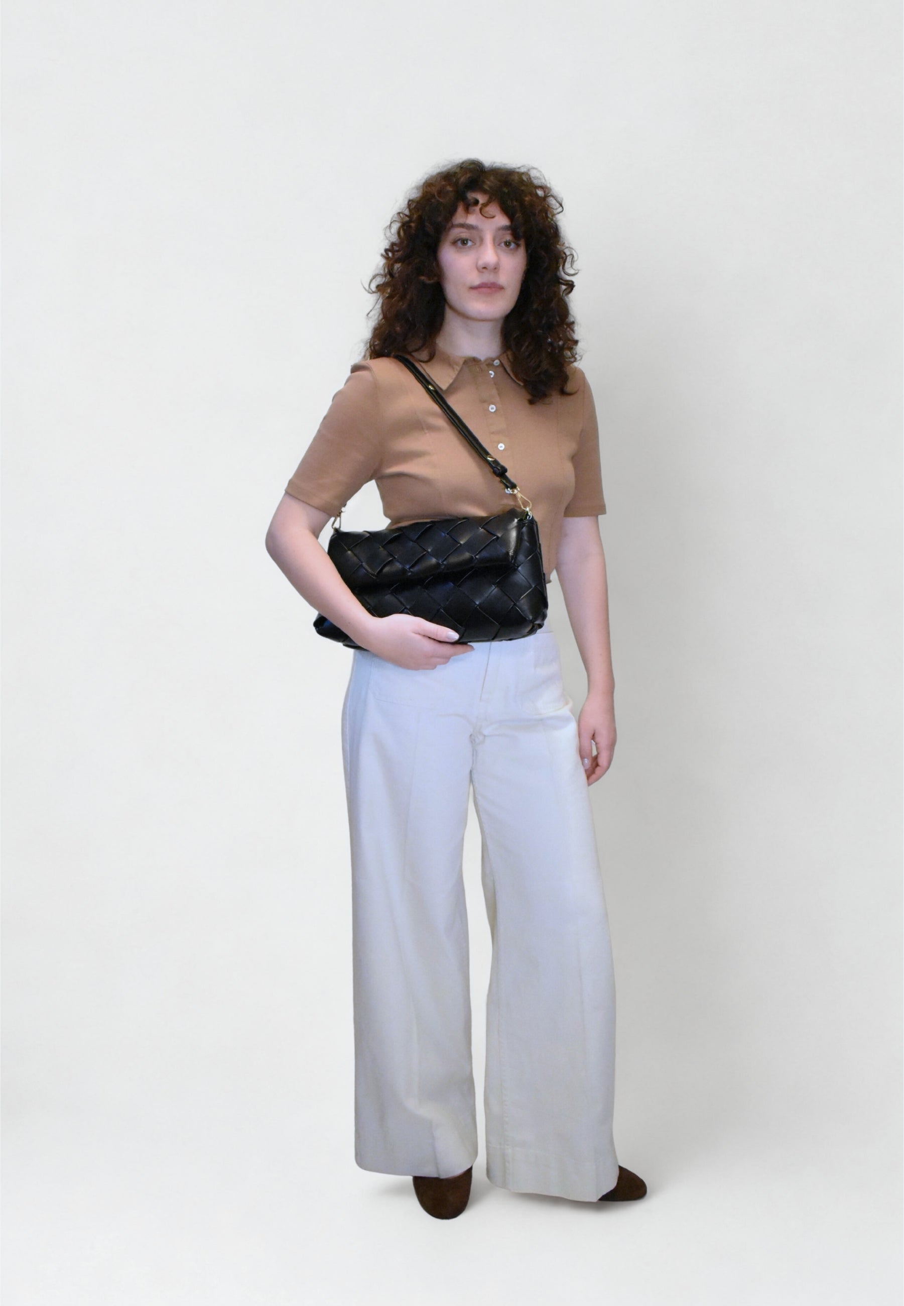 HVISK ARLENE BRAIDED SOFT STRUCTURE Tote Bag 009 Black