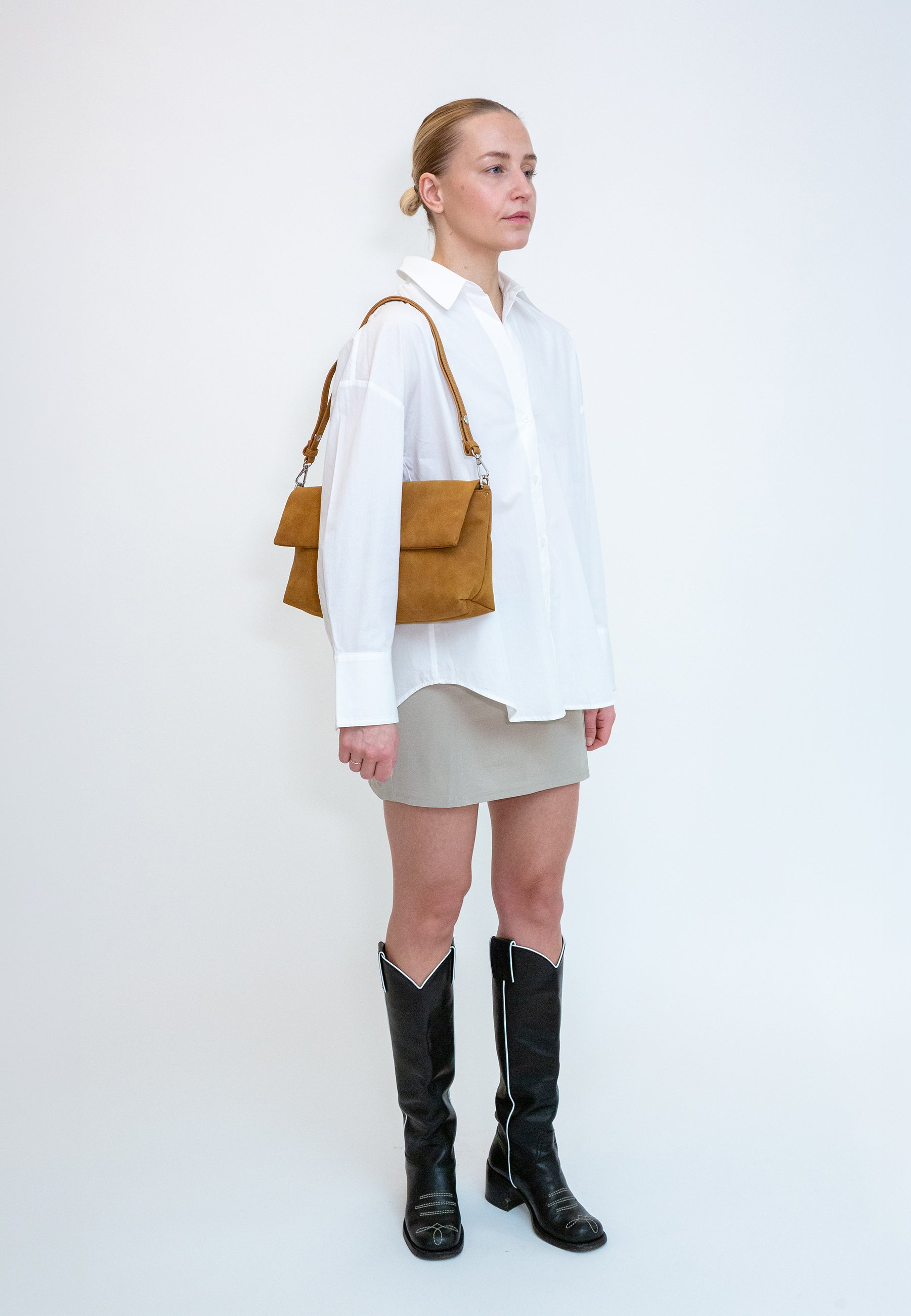 HVISK ARLENE BRUSH STRUCTURE Tote Bag 503 Cognac