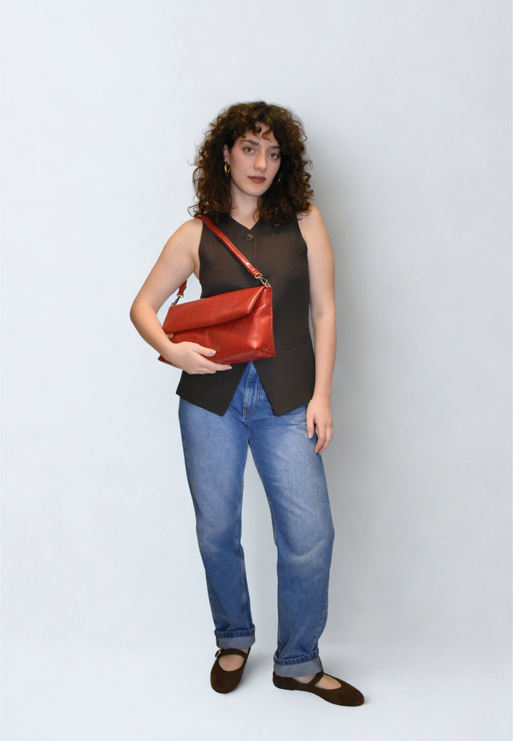 HVISK ARLENE STROKE STRUCTURE Tote Bag 494 Scarlet Red