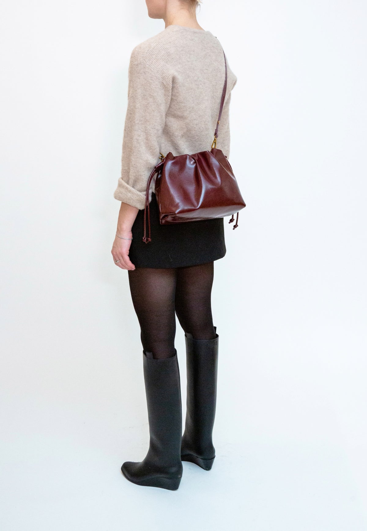 HVISK Arcane Raw Clutch 508 Deep Burgundy