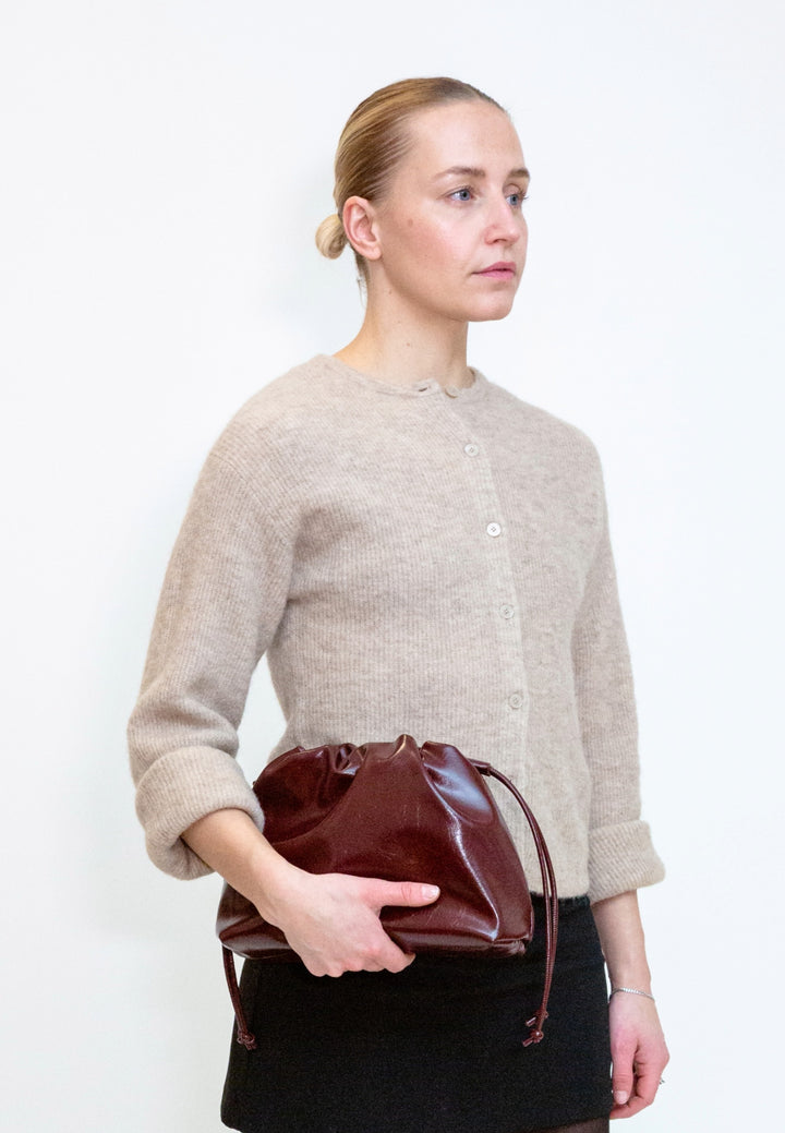 HVISK Arcane Raw Clutch 508 Deep Burgundy