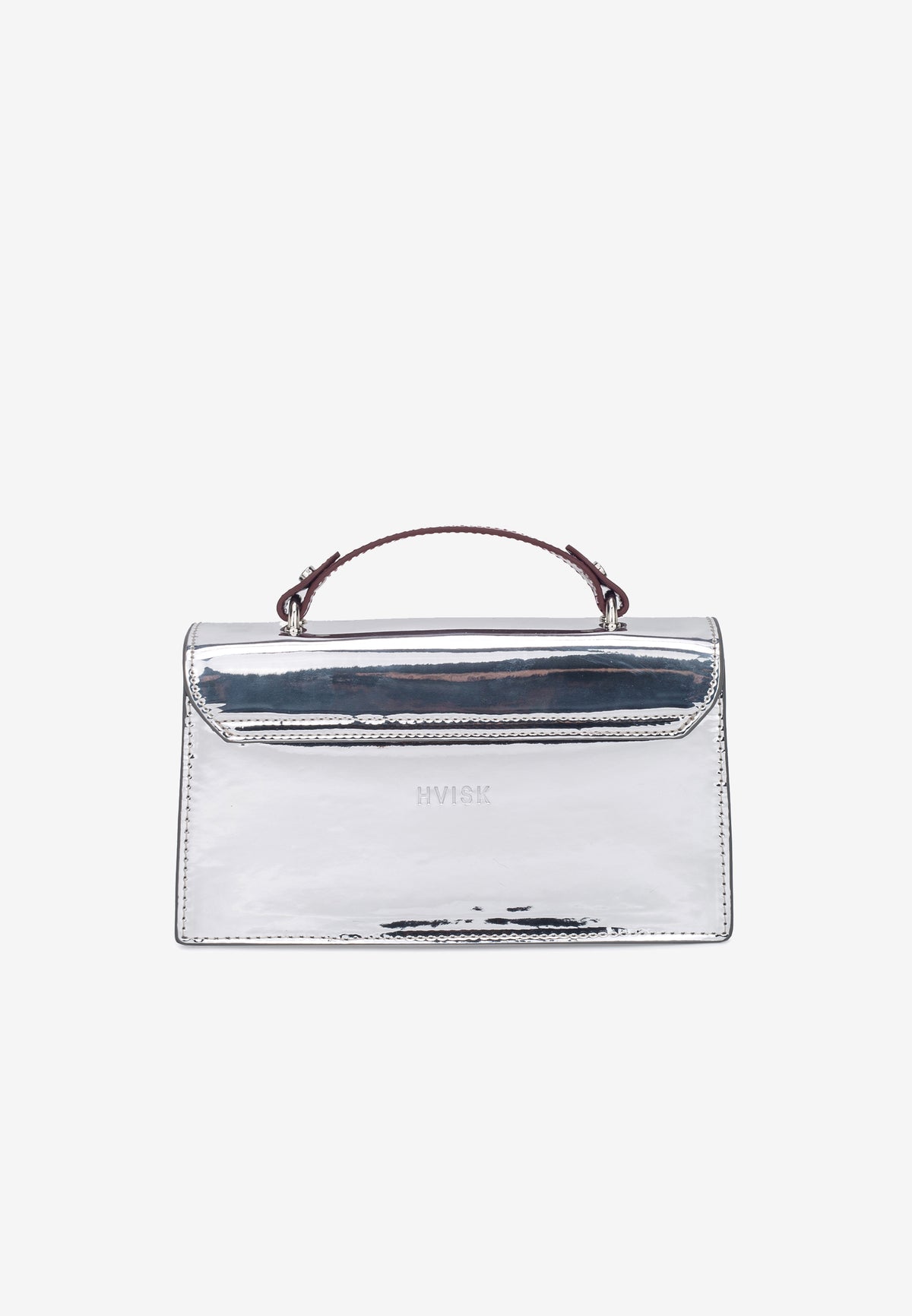 HVISK Aria Mirror Gloss Handbag 511 Silver Maroon