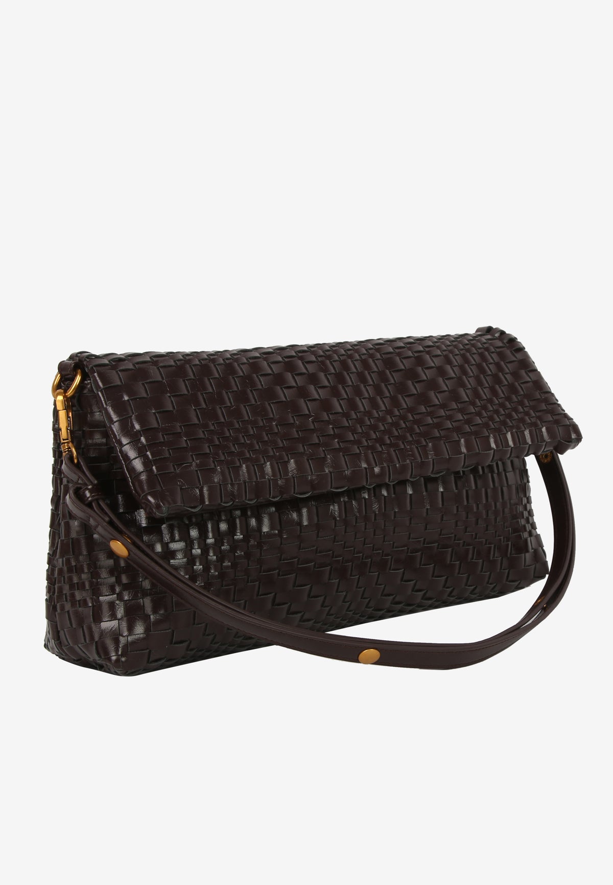 HVISK Arlene Braided Raw Clutch 507 Umber Brown