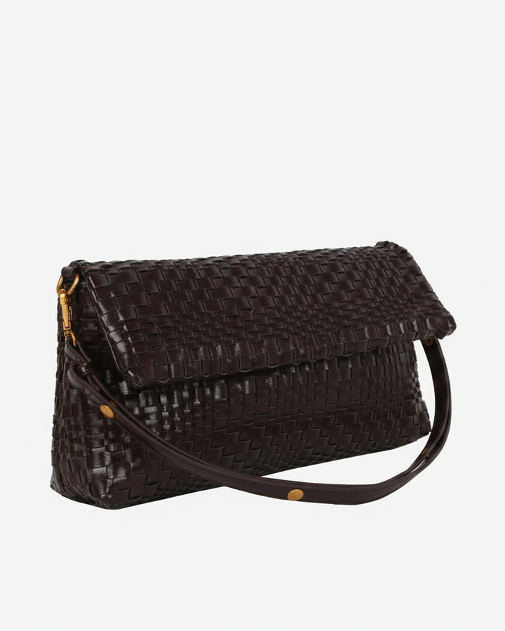 HVISK Arlene Braided Raw Clutch 507 Umber Brown