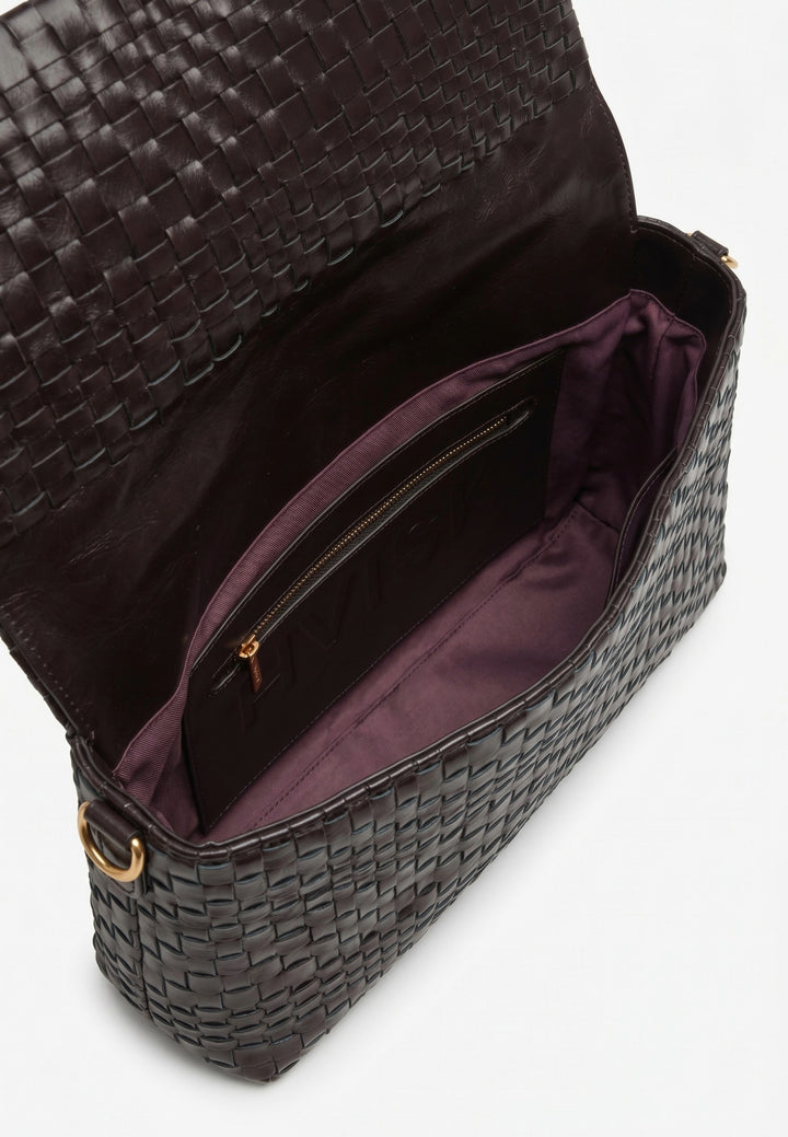 HVISK Arlene Braided Raw Clutch 507 Umber Brown