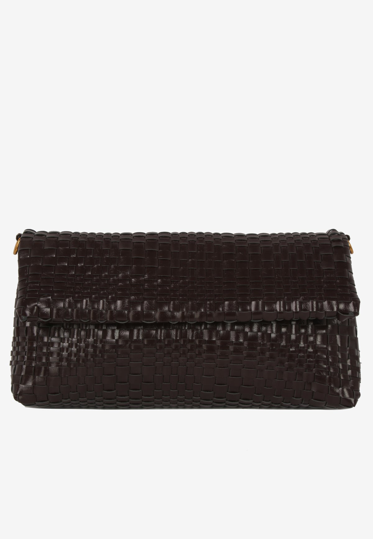 HVISK Arlene Braided Raw Clutch 507 Umber Brown
