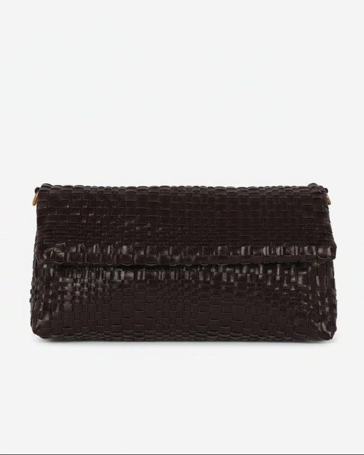 HVISK Arlene Braided Raw Clutch 507 Umber Brown