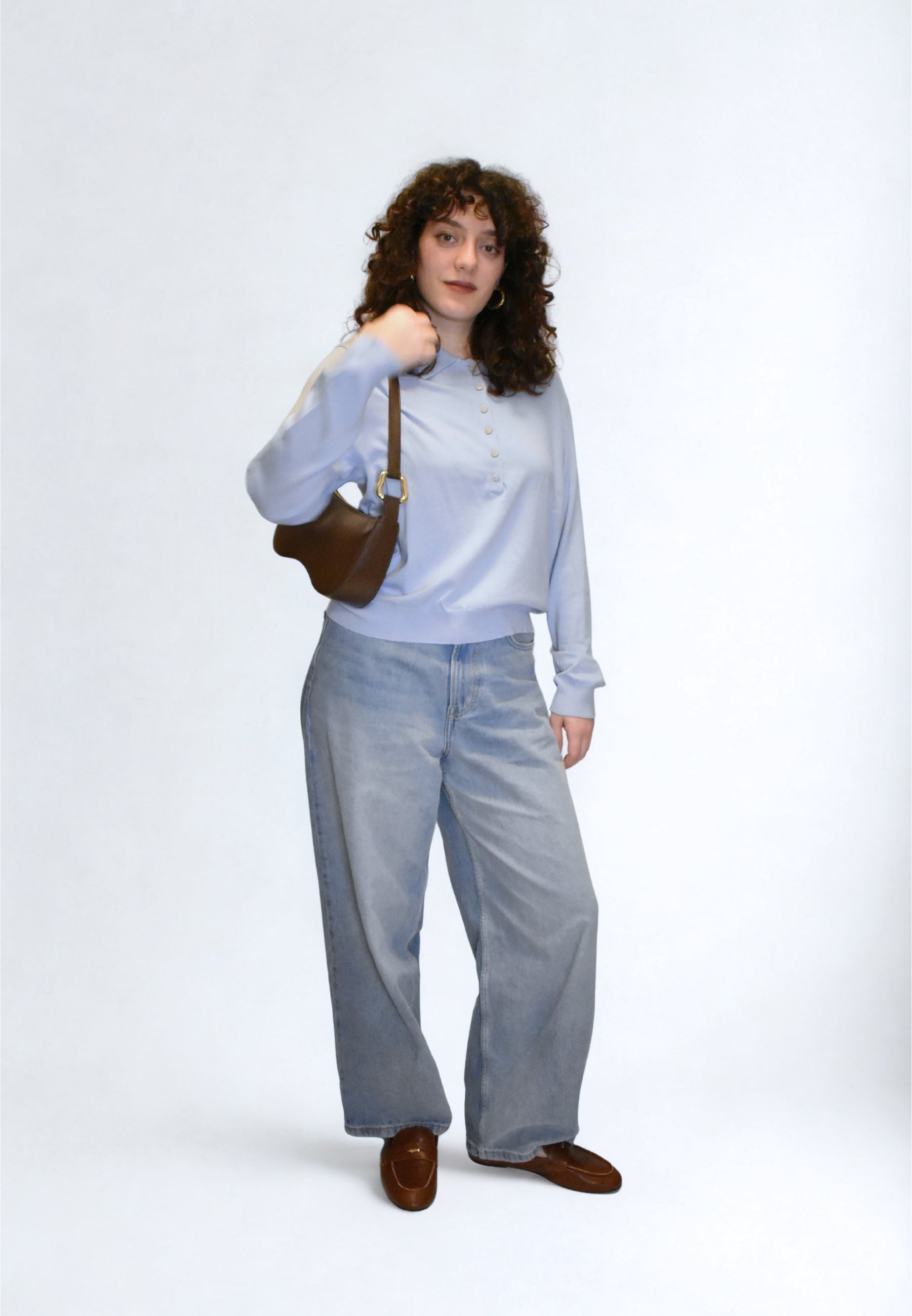 HVISK BASAL GLOSSY STRUCTURE HARDWARE Shoulder Bag 496 Cocoa