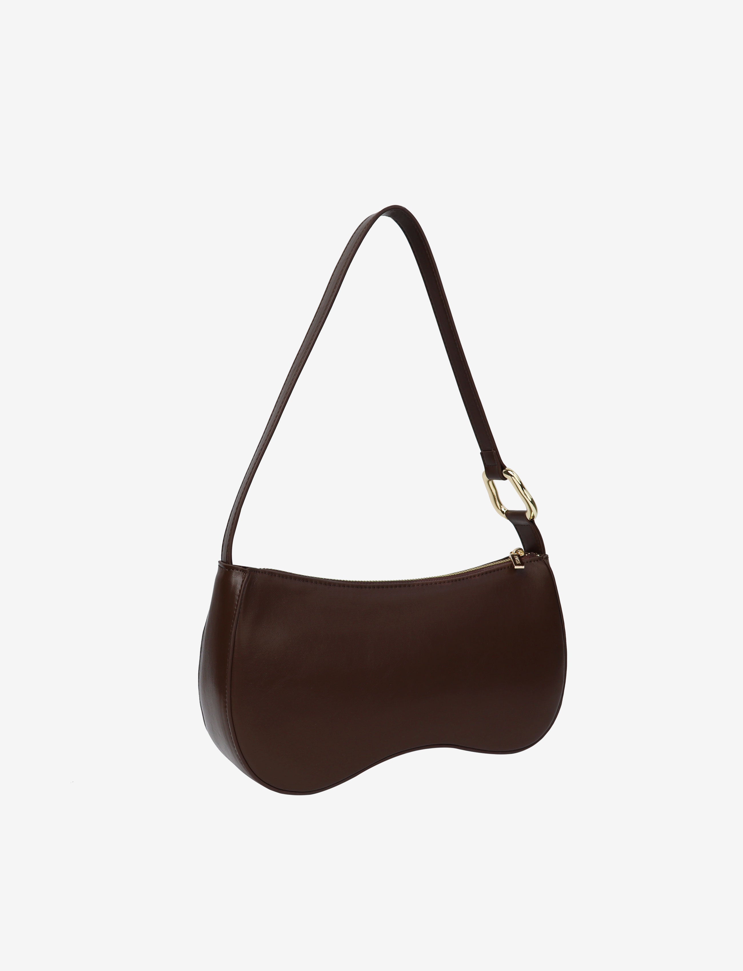 HVISK BASAL GLOSSY STRUCTURE HARDWARE Shoulder Bag 496 Cocoa