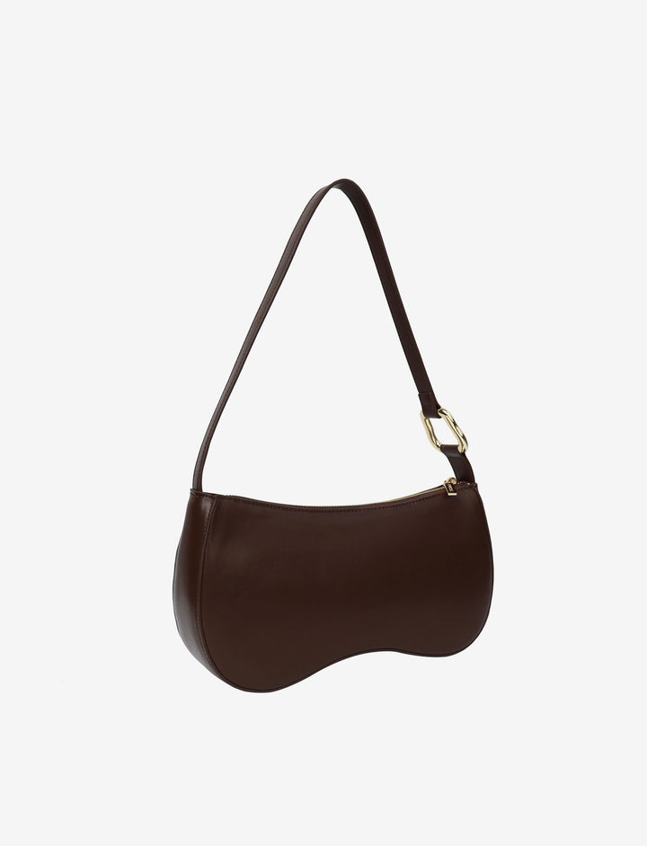 HVISK BASAL GLOSSY STRUCTURE HARDWARE Shoulder Bag 496 Cocoa