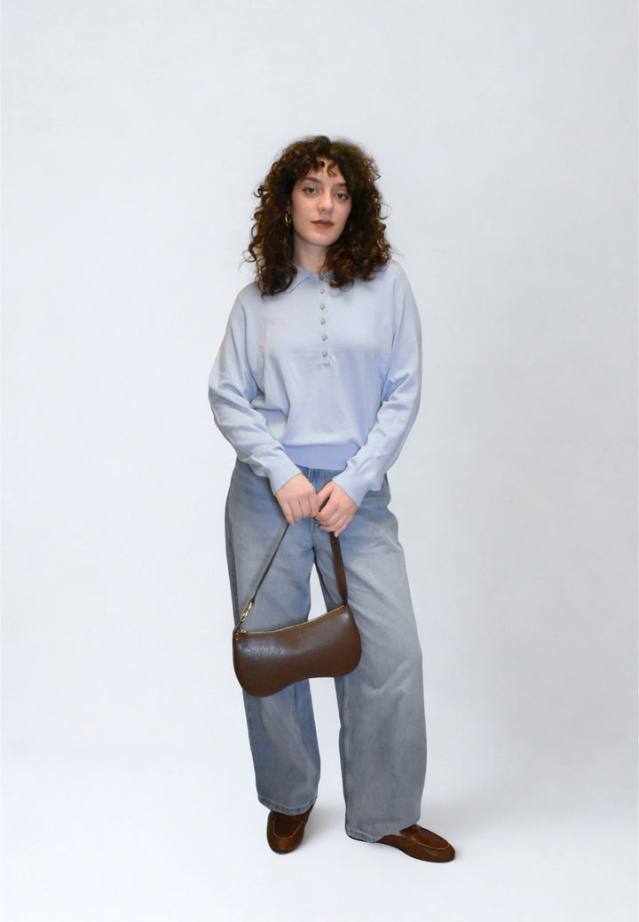 HVISK BASAL GLOSSY STRUCTURE HARDWARE Shoulder Bag 496 Cocoa