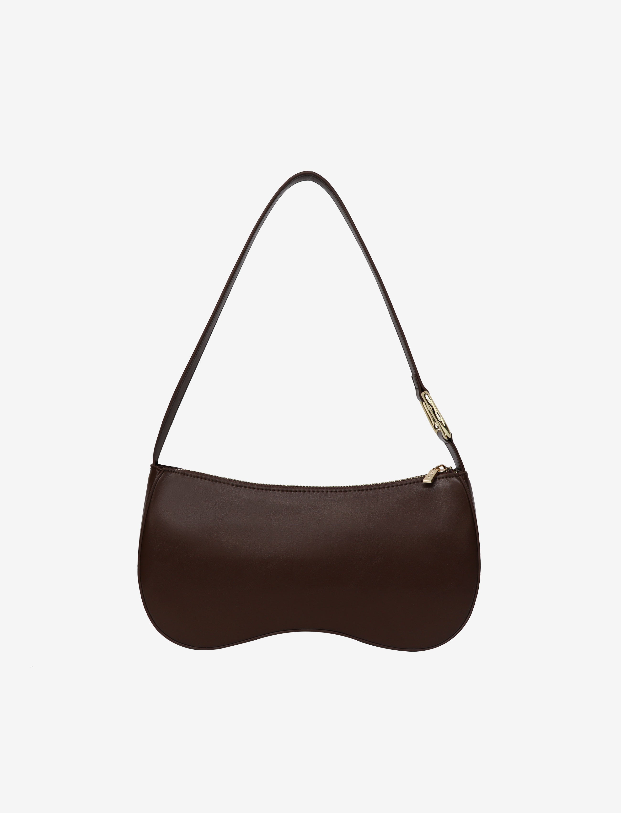 HVISK BASAL GLOSSY STRUCTURE HARDWARE Shoulder Bag 496 Cocoa