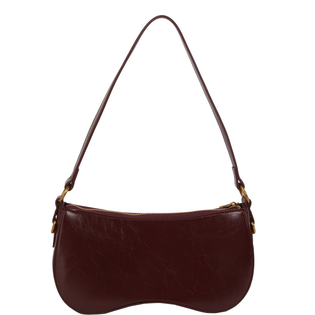 HVISK BASAL RAW STRUCTURE PADLOCK Shoulder Bag 508 Deep Burgundy
