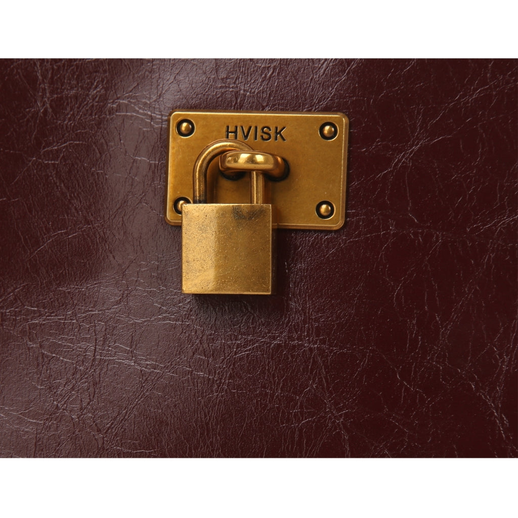 HVISK BASAL RAW STRUCTURE PADLOCK Shoulder Bag 508 Deep Burgundy