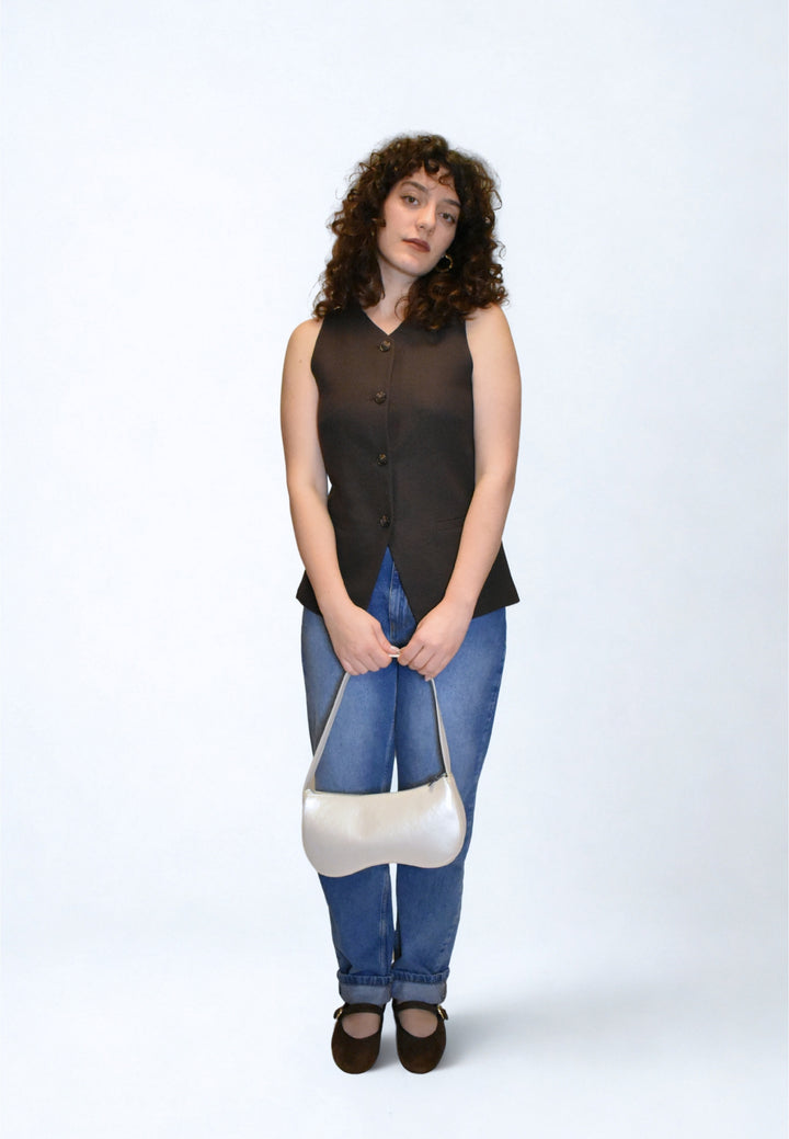 HVISK BASAL SHINY STRUCTURE Shoulder Bag 491 Pearl
