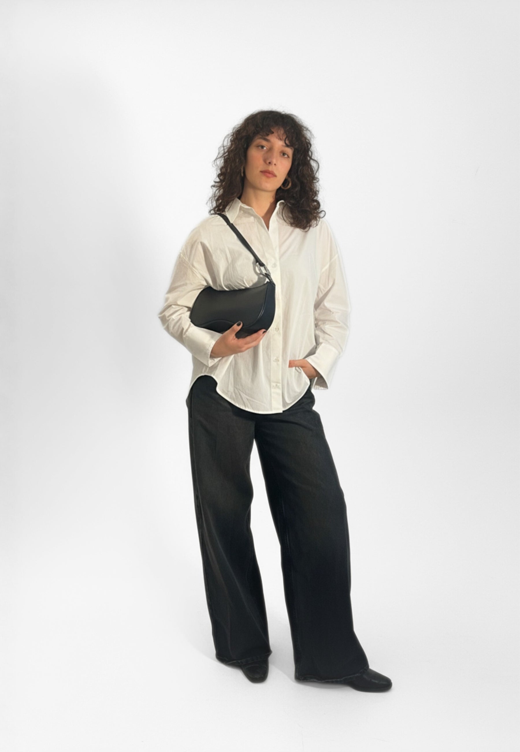 HVISK BASAL SOFT STRUCTURE HARDWARE Shoulder Bag 009 Black