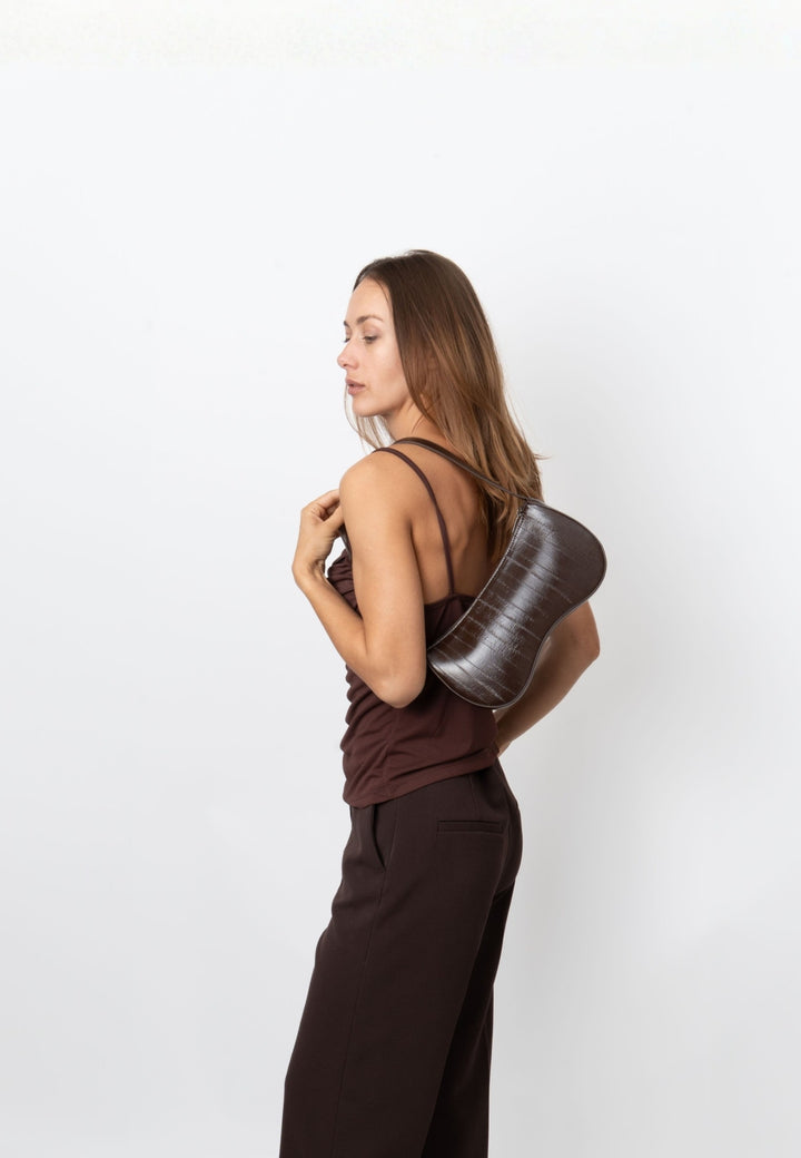 HVISK BASAL STROKE STRUCTURE Shoulder Bag 485 Espresso