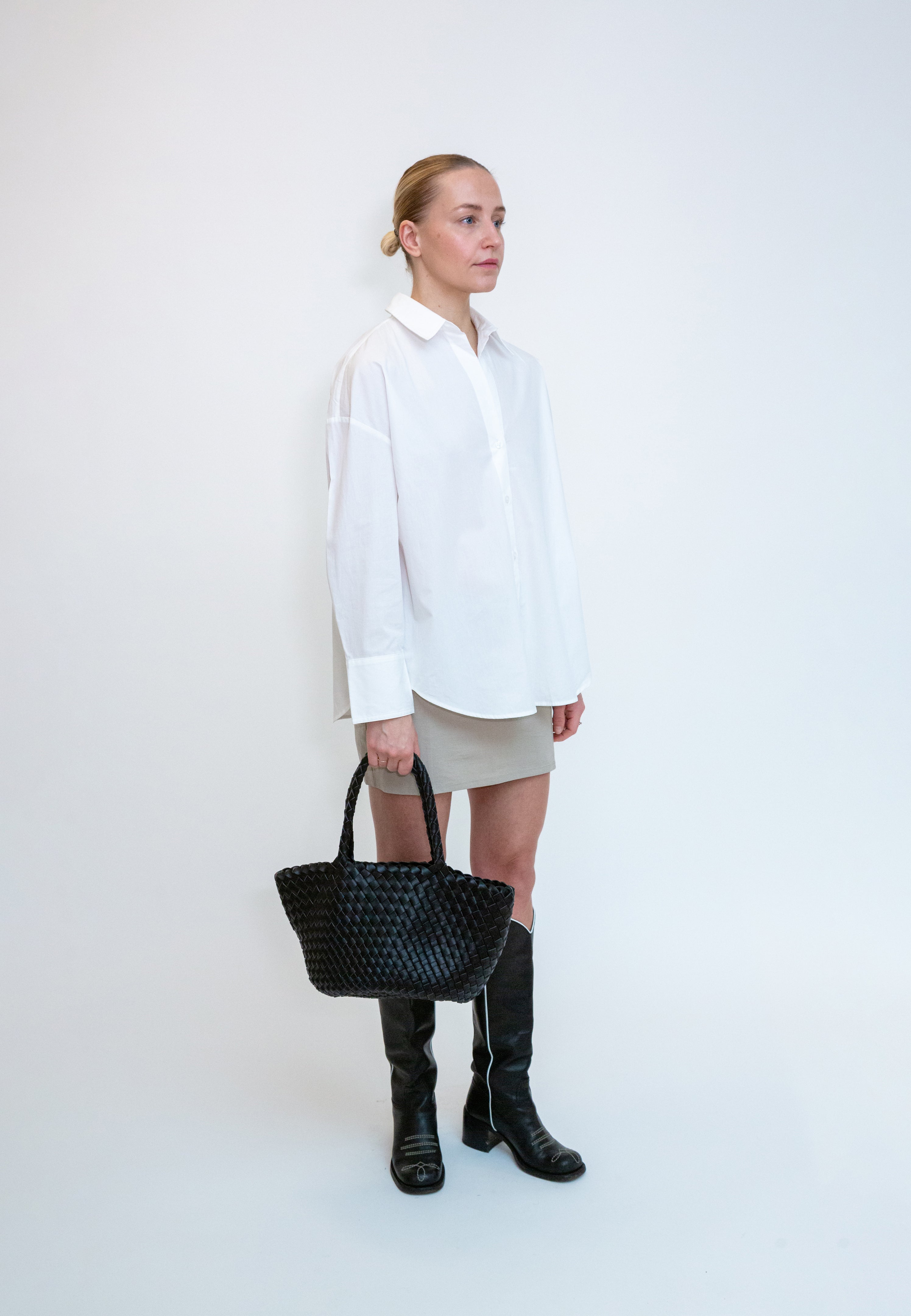 HVISK BEA BRAIDED SOFT STRUCTURE Tote Bag 009 Black