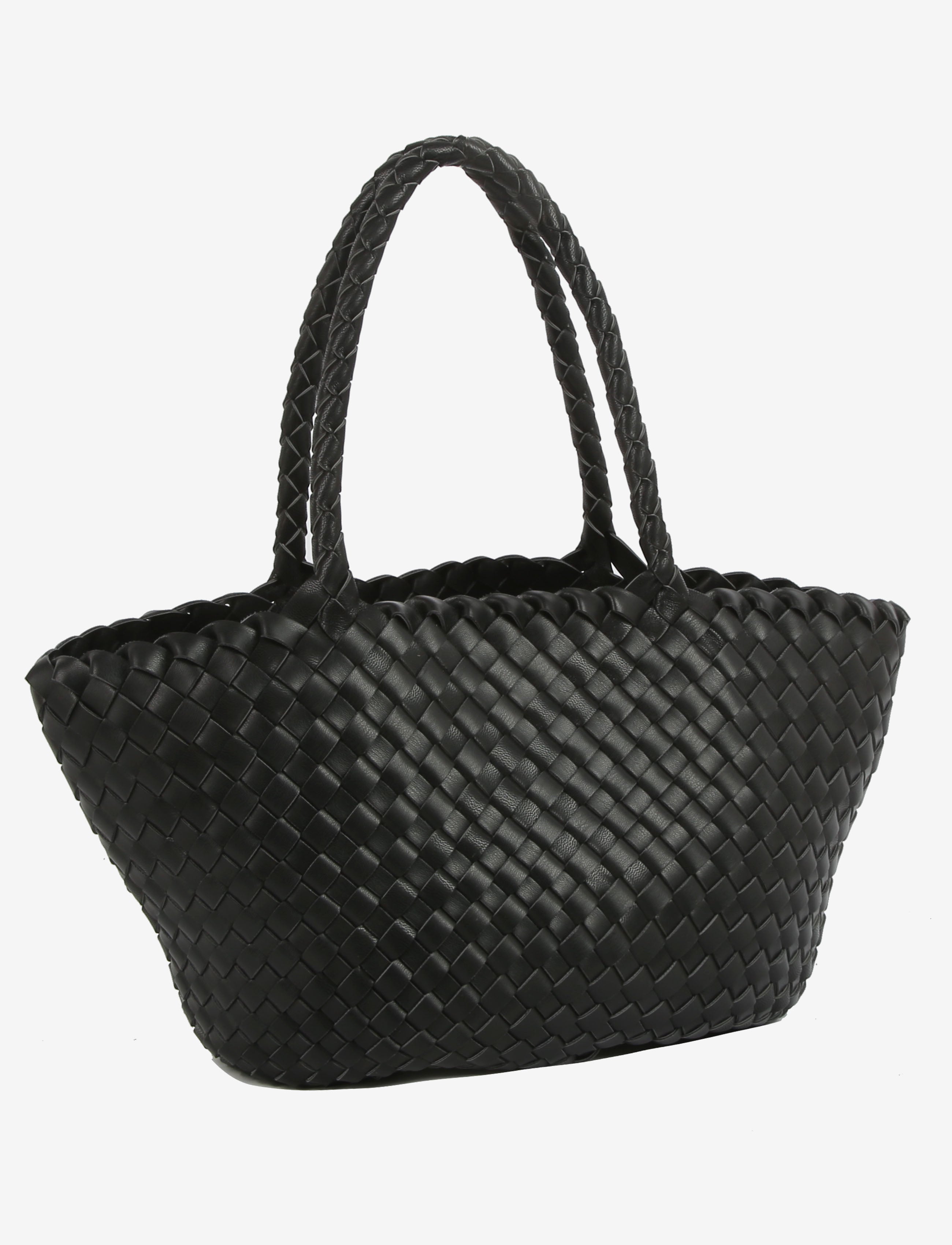 HVISK BEA BRAIDED SOFT STRUCTURE Tote Bag 009 Black