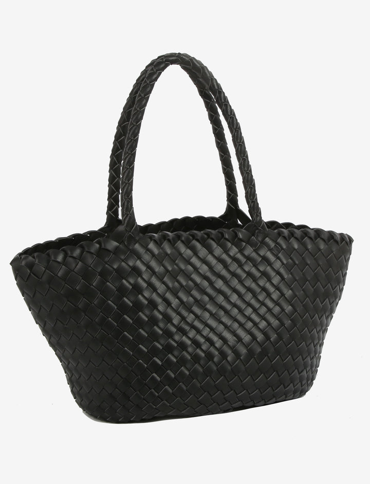 HVISK BEA BRAIDED SOFT STRUCTURE Tote Bag 009 Black