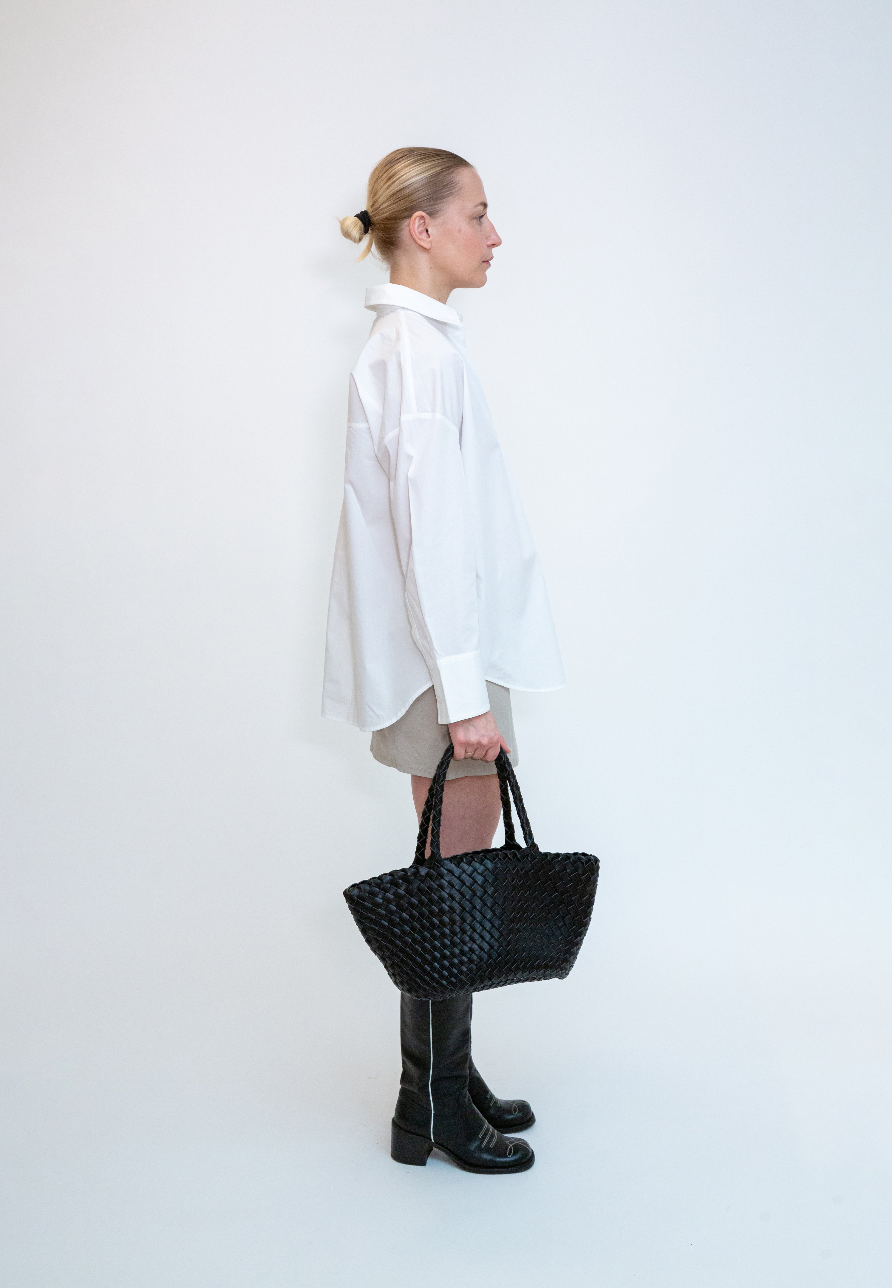 HVISK BEA BRAIDED SOFT STRUCTURE Tote Bag 009 Black