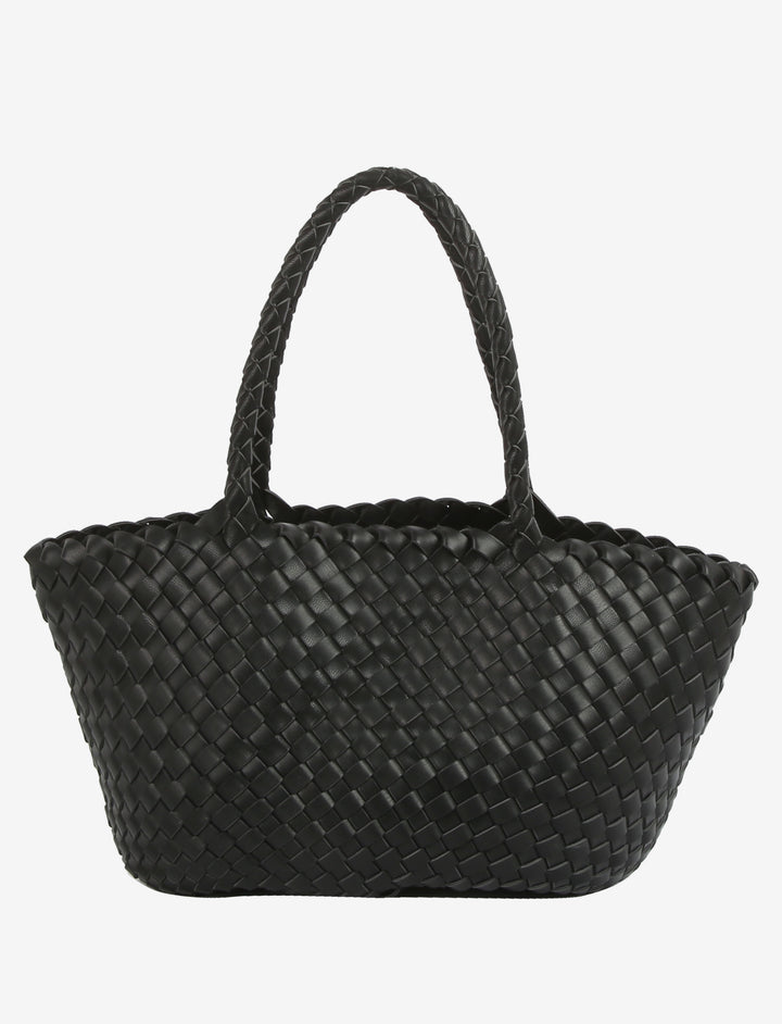 HVISK BEA BRAIDED SOFT STRUCTURE Tote Bag 009 Black