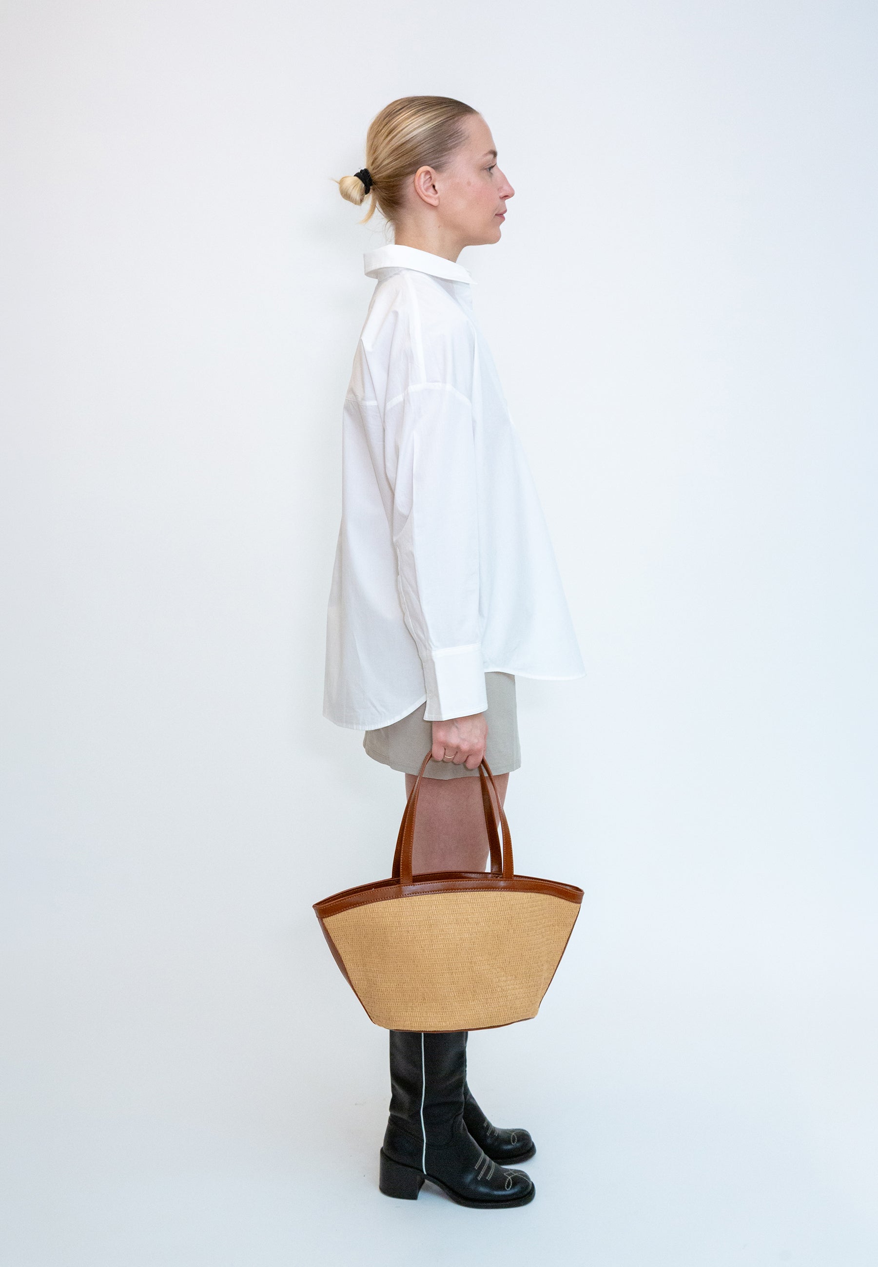 HVISK BEA RAFFIA STRUCTURE Tote Bag 500 Desert