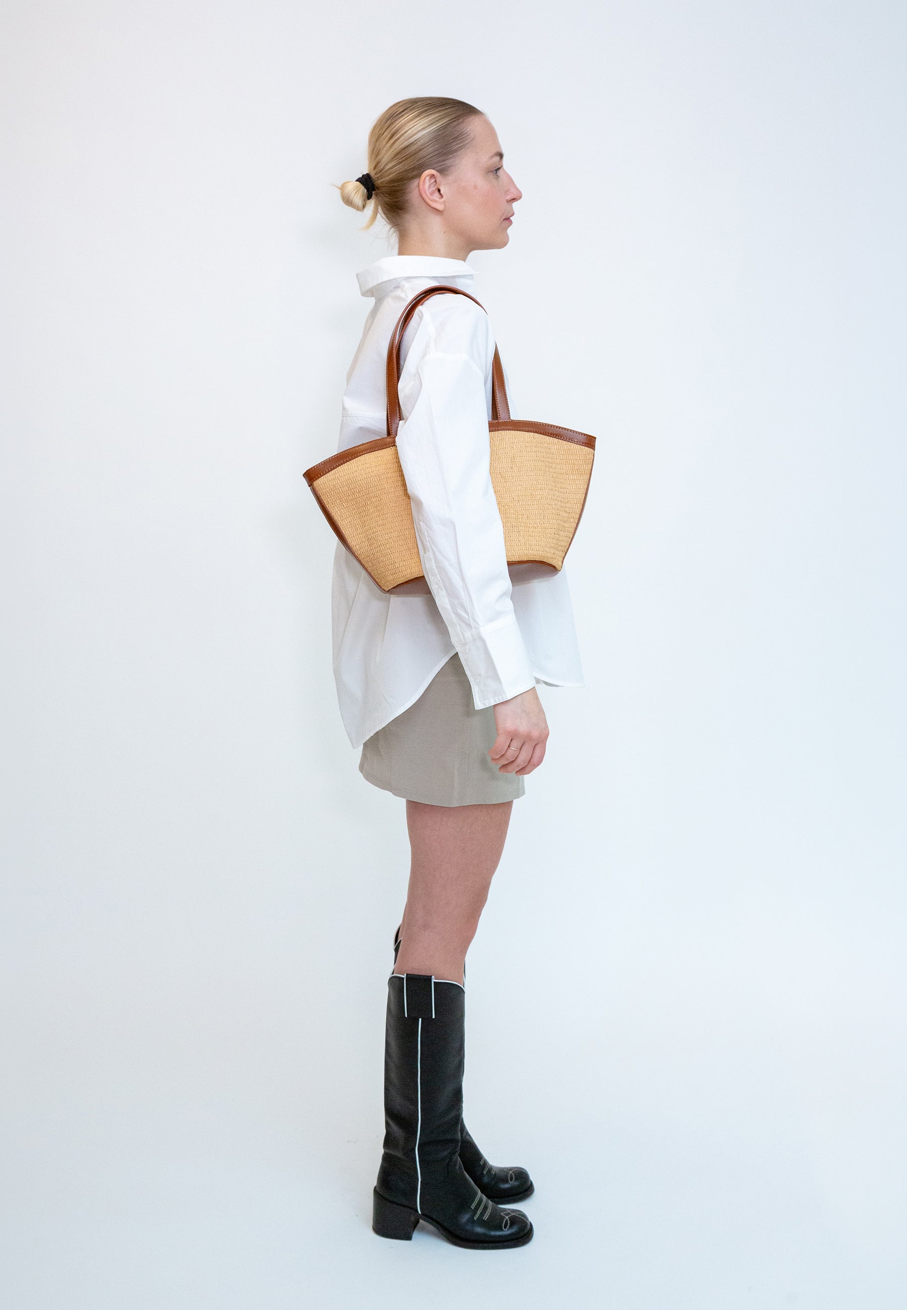 HVISK BEA RAFFIA STRUCTURE Tote Bag 500 Desert