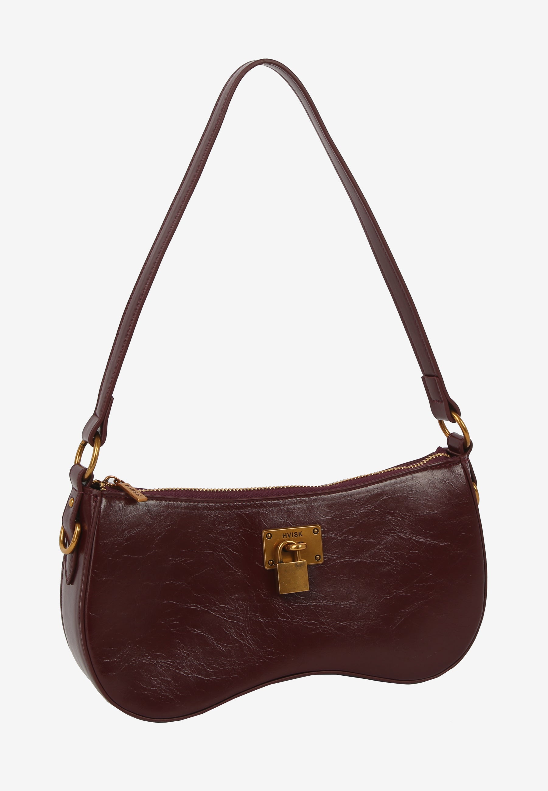 HVISK Basal Raw Shoulder Bag 508 Deep Burgundy
