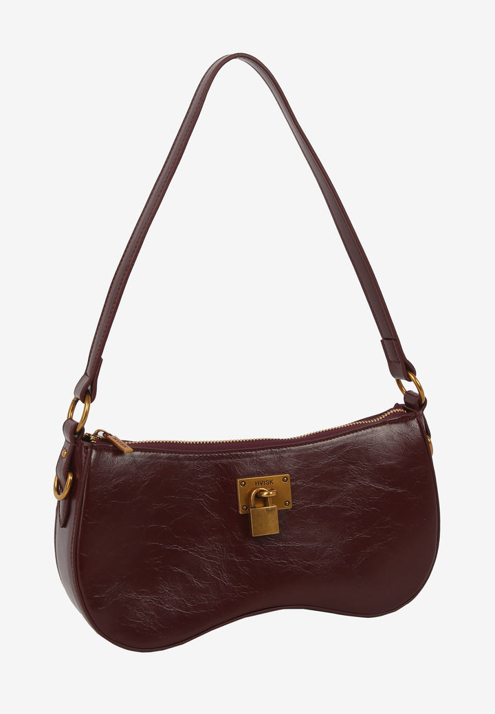 HVISK Basal Raw Shoulder Bag 508 Deep Burgundy