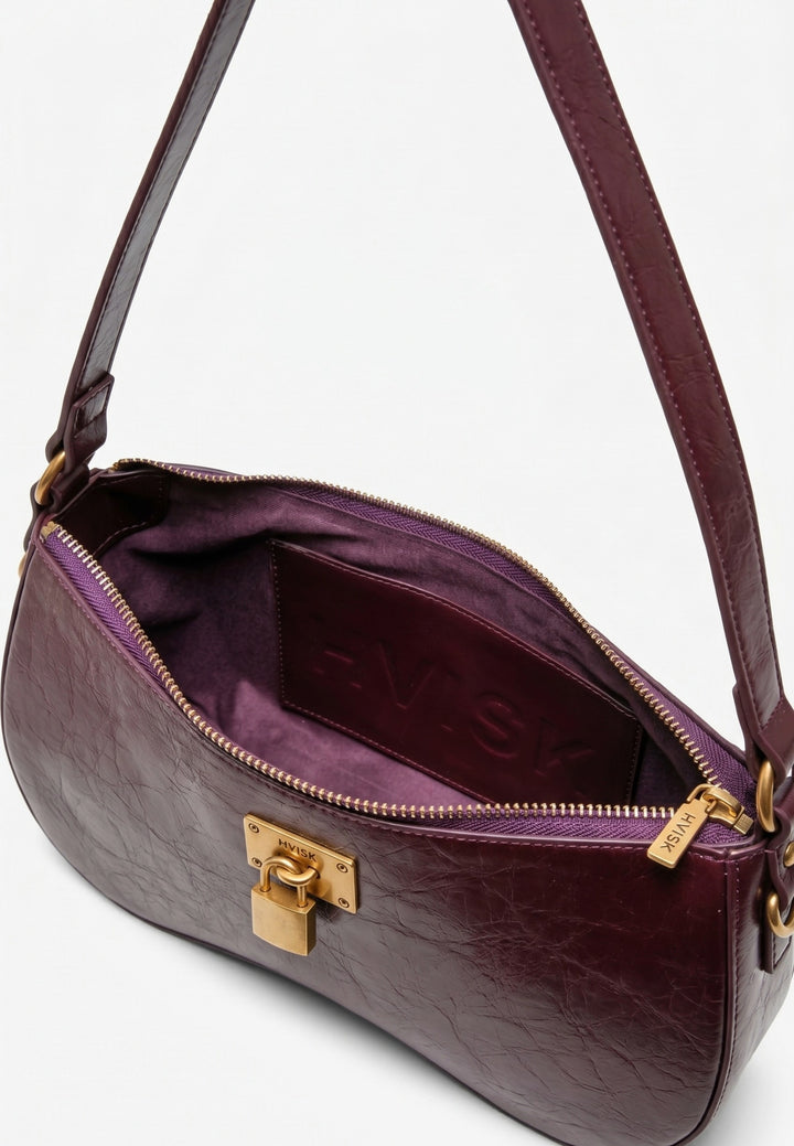 HVISK Basal Raw Shoulder Bag 508 Deep Burgundy
