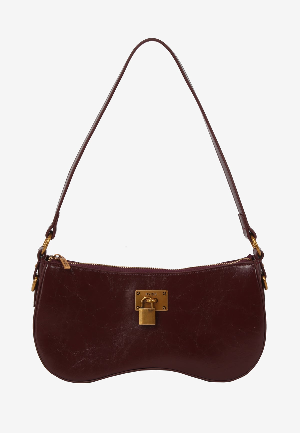 HVISK Basal Raw Shoulder Bag 508 Deep Burgundy