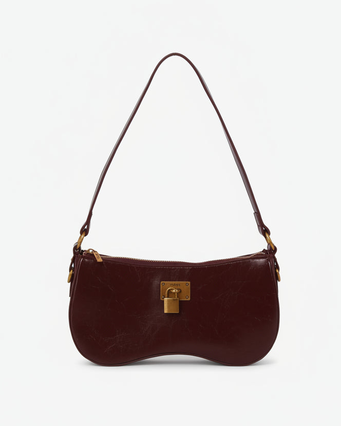 HVISK Basal Raw Shoulder Bag 508 Deep Burgundy