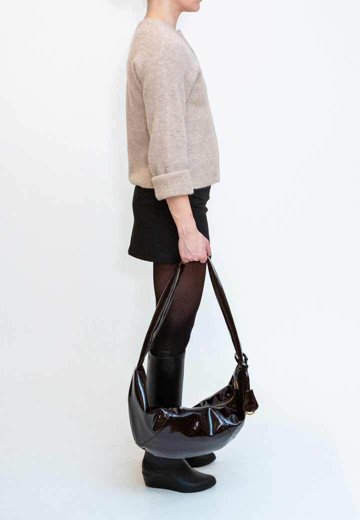 HVISK Bianca Glossy Crossbody 507 Umber Brown