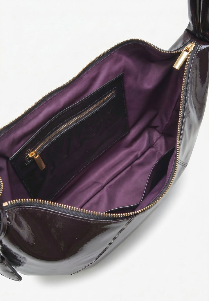 HVISK Bianca Glossy Crossbody 507 Umber Brown