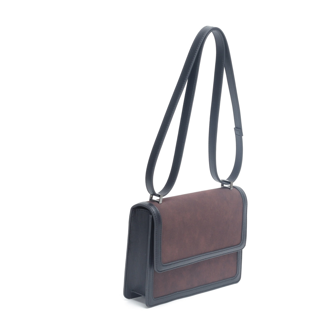 HVISK CALLIE BRUSH STRUCTURE MIX Crossbody 514 Umber Brown / Black