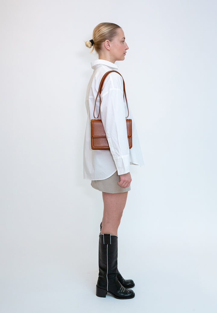 HVISK CALLIE GLOSSY STRUCTURE Crossbody 499 Brown Amber