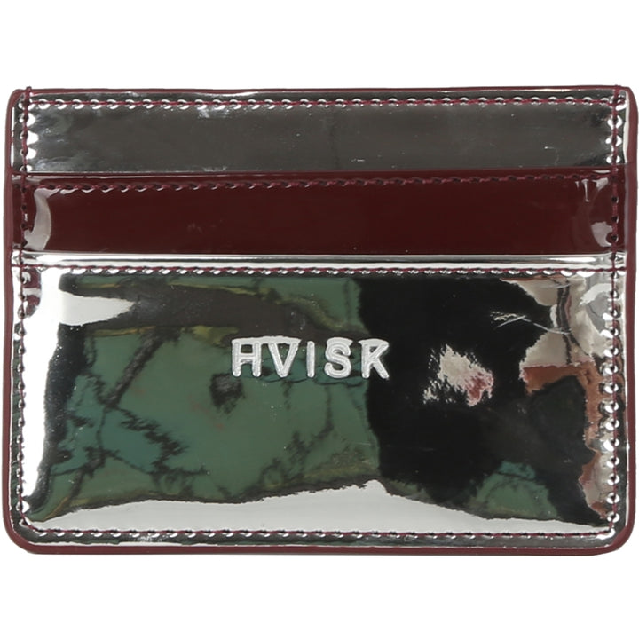 HVISK CARDHOLDER MIRROR GLOSS Wallet 511 Silver Maroon