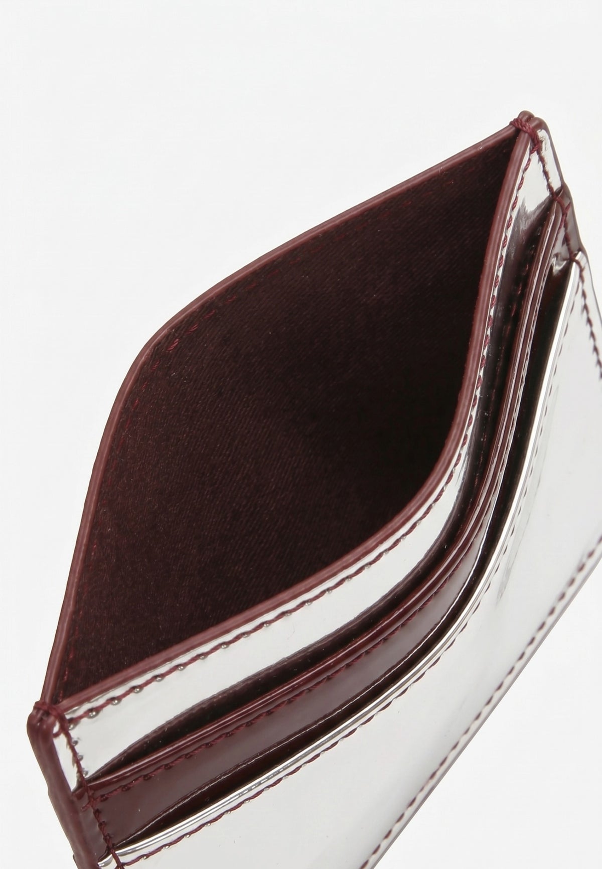 HVISK CARDHOLDER MIRROR GLOSS Wallet 511 Silver Maroon