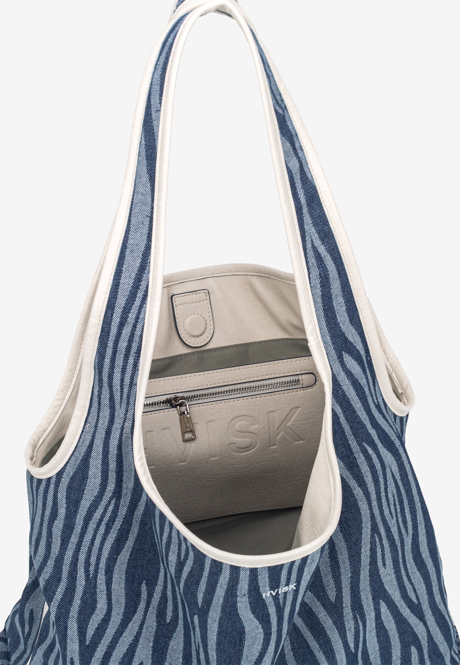 HVISK CARRY DENIM Tote Bag 470 Navy Zebra