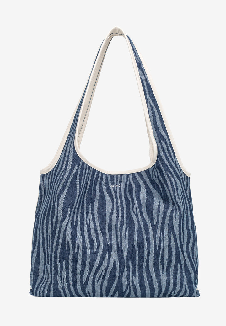 HVISK CARRY DENIM Tote Bag 470 Navy Zebra