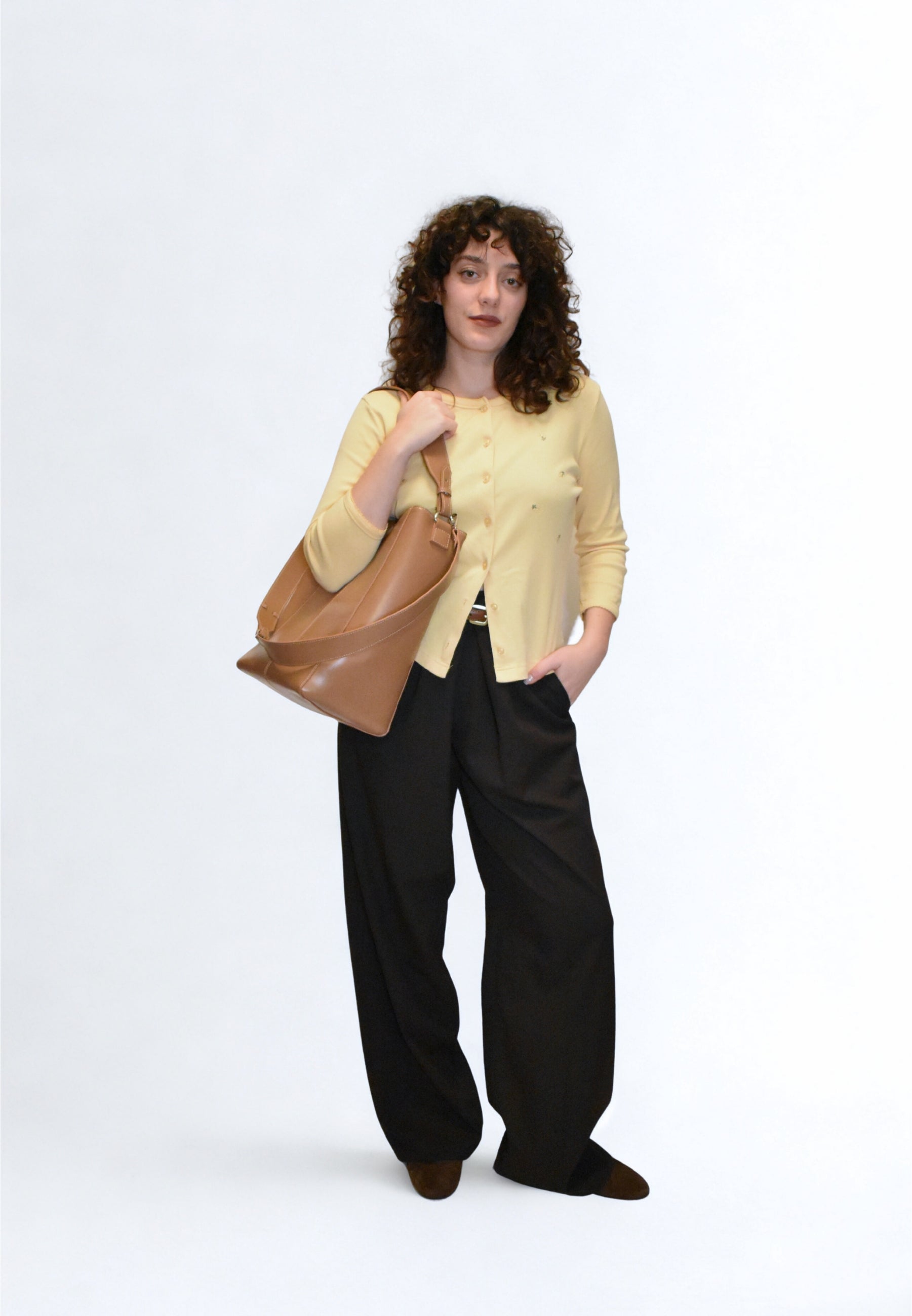 HVISK CASSET GLOSSY STRUCTURE Tote Bag 495 Mocha