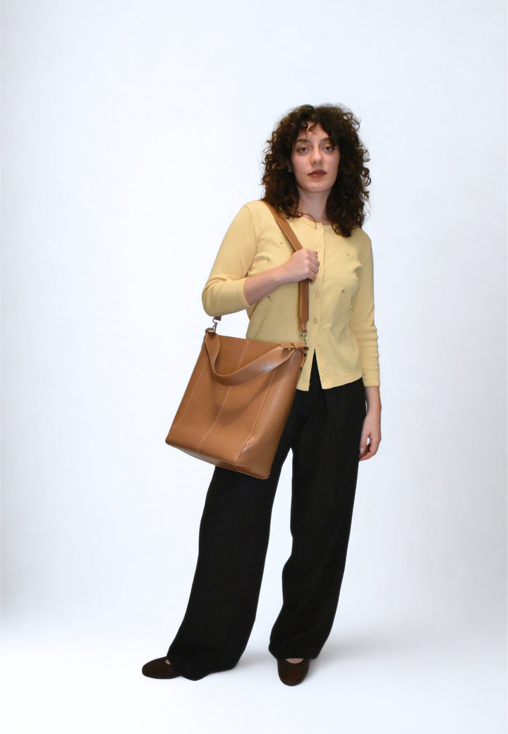 HVISK CASSET GLOSSY STRUCTURE Tote Bag 495 Mocha