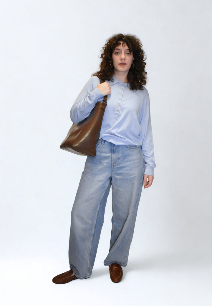 HVISK CASSET GLOSSY STRUCTURE Tote Bag 496 Cocoa