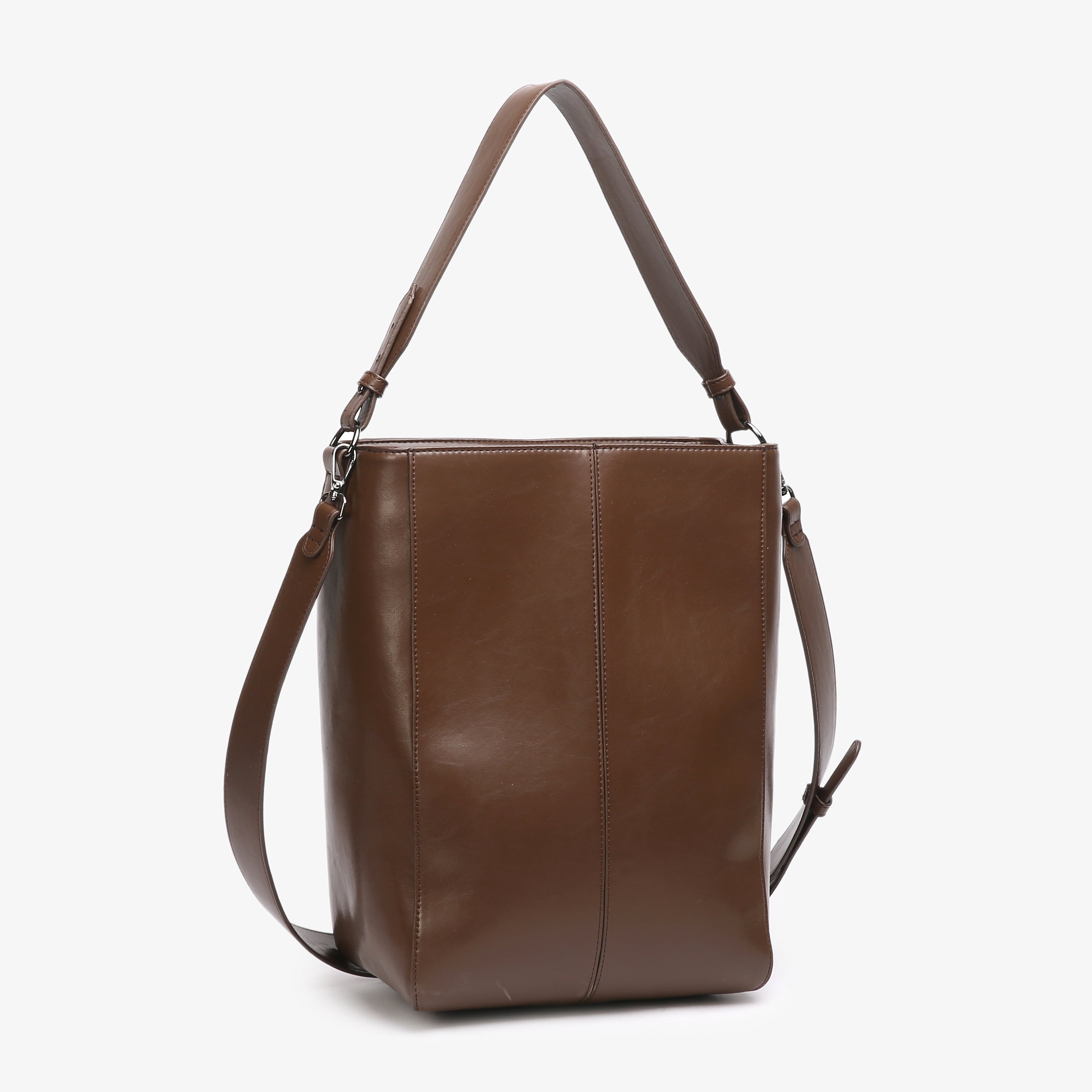 HVISK CASSET GLOSSY STRUCTURE Tote Bag 496 Cocoa