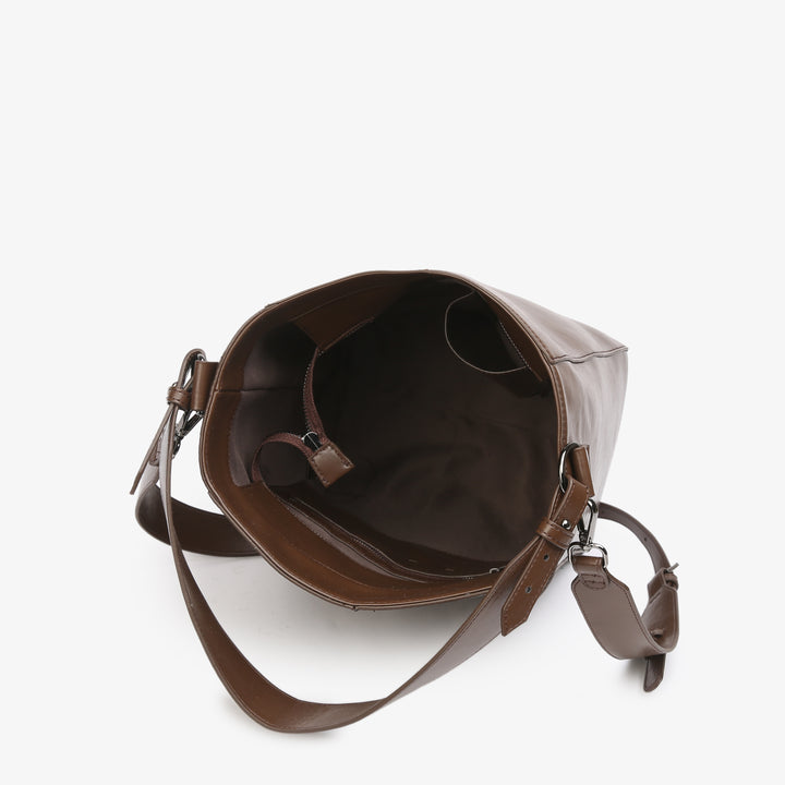 HVISK CASSET GLOSSY STRUCTURE Tote Bag 496 Cocoa
