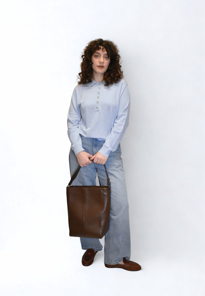 HVISK CASSET GLOSSY STRUCTURE Tote Bag 496 Cocoa