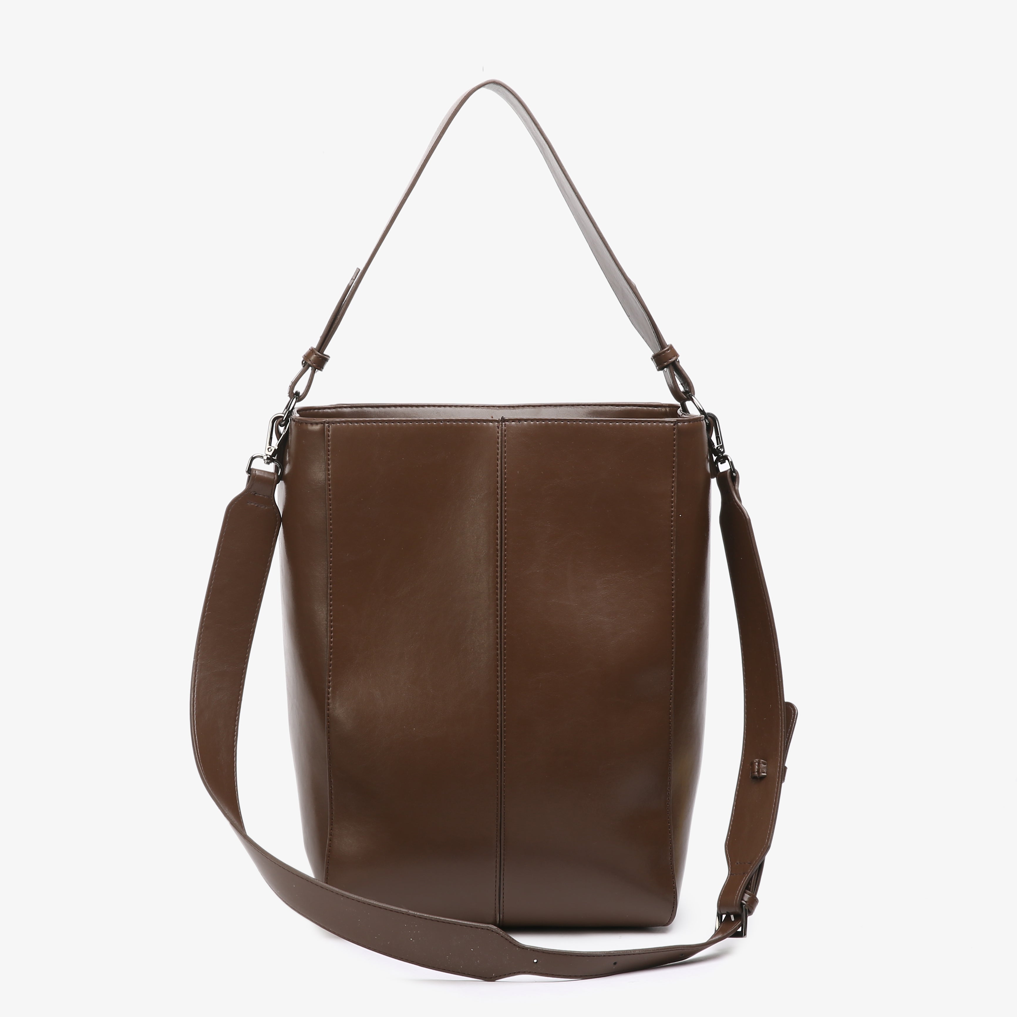 HVISK CASSET GLOSSY STRUCTURE Tote Bag 496 Cocoa