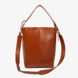 HVISK CASSET GLOSSY STRUCTURE Tote Bag 499 Brown Amber